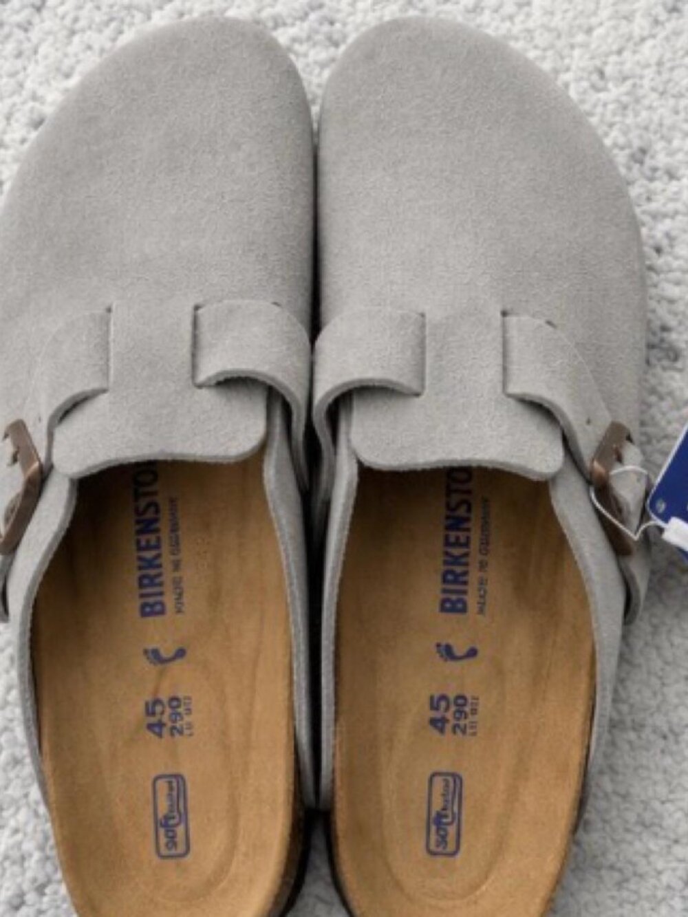 Birkenstock Men's Brown and Grey Clogs